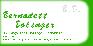 bernadett dolinger business card